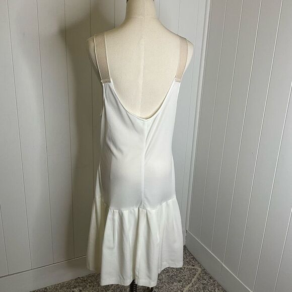 Vintage Handmade Women's 9-10 White Deep Scoop Neck Slip Dress Intimates - Picture 6 of 10